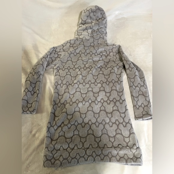 Disney Gray Plush Fleece Micky Mouse Hooded Sweater Dress - Picture 3 of 6